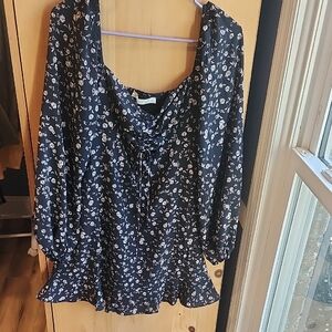 Altar'd State Navy Floral Blouse